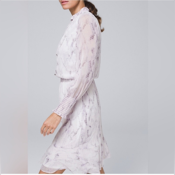 Black House White Market purple and white snake pattern soft blouse dress - Picture 3 of 3